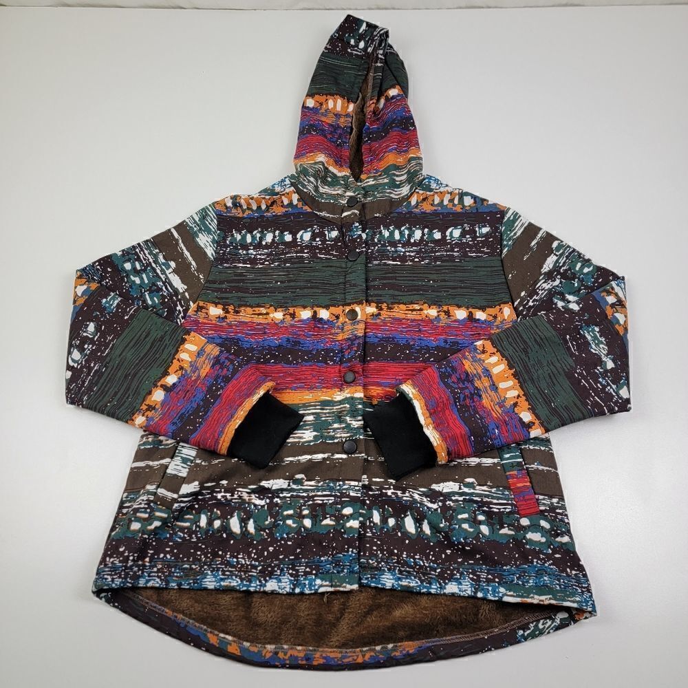 Cellabie Aztec Hoodie Button Up Long Sleeve Multicolor sz 2XL‎